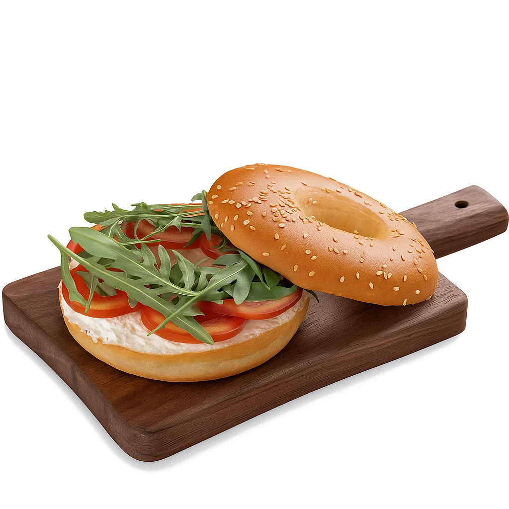 Tim Horton Bagel with Cream Cheese Tomato